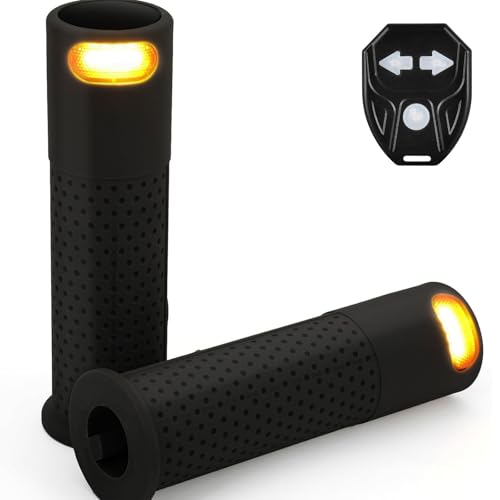 Aepiraza E Scooter Turning Signals Handlebar, Silicone Bicycle Turn Signal Handlebar USB Charging with Remote Control, Compatible with Xiao-mi M365 Pro2 1S Nine-bot ES1 ES2 ES4 G30 (Black)