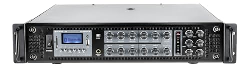 Rockville RCS1000-6 1000W 6-Zone Commercial Amplifier, Bluetooth, USB/SD Inputs, Echo Mic Controls, 70V/100V/8-Ohm Compatibility, Perfect for Restaurants, Schools, and Conference Rooms