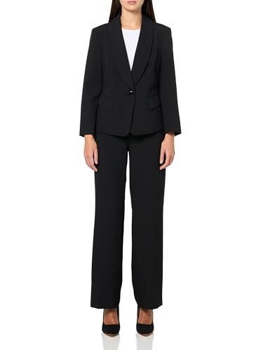 Le Suit Women's Petite Jacket/Pant Suit, Black