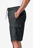 KingSize Men's Big & Tall 8" Cargo Swim Trunks - 7XL, Black