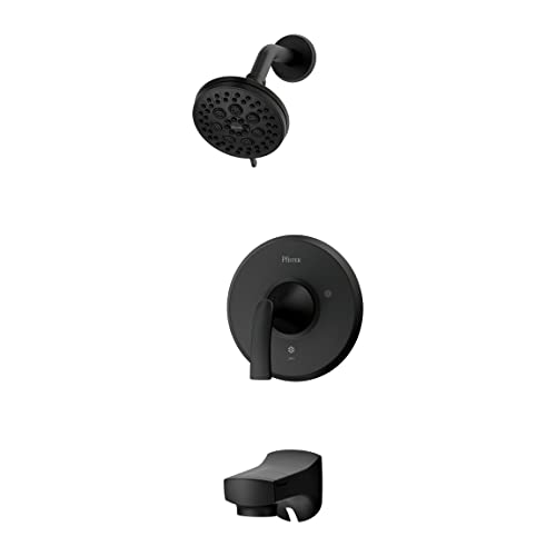 Pfister Karci Tub & Shower Trim Kit, Valve and Cartridge Included, 1-Handle, Matte Black Finish, 8P8WS2KASB