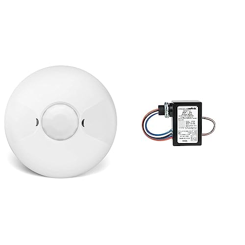 ENERLITES Low Voltage Ceiling Sensor Pir Occupancy Motion Detector (MPC-50L) and Sensor Switch PP20 Contractor Select Power Pack Relay Circuit Protection