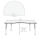 Factory Direct Partners 10228-DEBK Dry-Erase Kidney Activity School and Office Table (48" x 72"), Standard Legs w/ Ball Glides, Adjustable Height 19-30" - Whiteboard Top and Black Edge