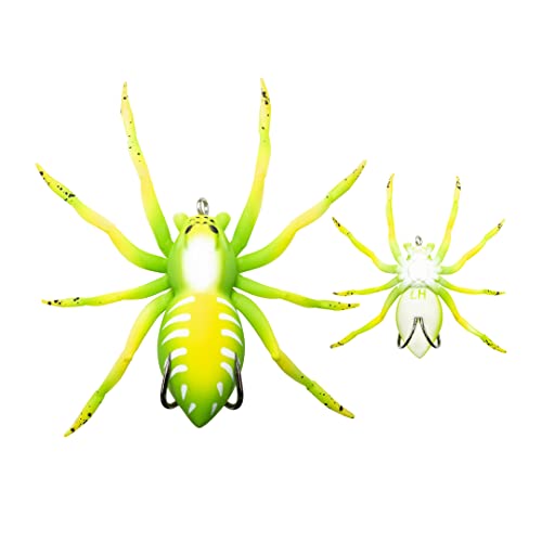 Lunkerhunt Phantom Spider Fishing Lure | Most Realistic Topwater Fishing Bait with Self-Righting Ballast for Natural Walking Action | Hollow Body Weedless Hooks for Bass Fishing (Leaf)