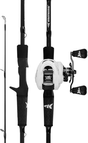 KastKing Crixus Fishing Rod and Reel Combo, Baitcasting, 7ft, Med Heavy, Right Handed, 2pcs