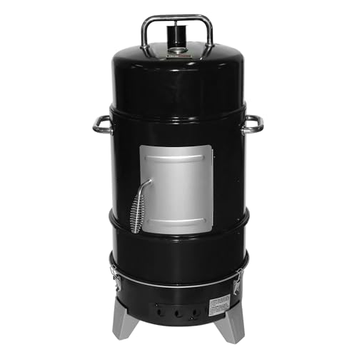 Grill Boss 4 Tier Vertical Freestanding Charcoal Smoker Portable BBQ Grill with Temperature Gauge for Outdoors, 564 Square Inch Cooking Area, Black
