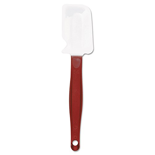Rubbermaid Commercial Products High Heat Resistant Silicone Heavy Duty Spatula/Food Scraper, 9.5-Inch, 500°F Heat Resistant, Red Handle, for Baking/Cooking/Mixing, Commercial Dishwasher Safe