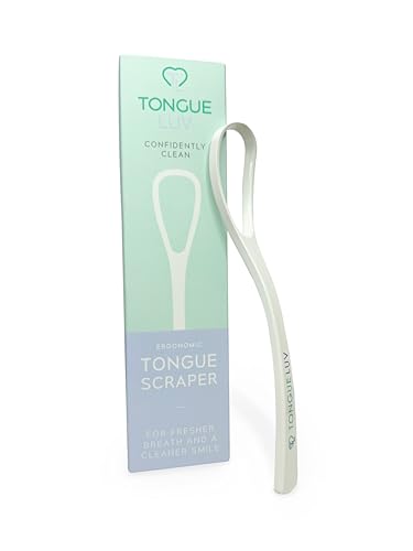 Tongue Luv Ergonomic Tongue Scraper - Dentist-Developed Tongue Cleaner for Adults - Gentle Stylish Tongue Scrubber for Oral Care, Dental Hygiene - Large