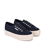 Superga Women's Low-Top Sneakers Gymnastics Shoes, Blue Navy Fwhite F43, 10