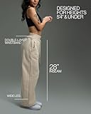 Kamo Fitness CozyTec Wide Leg Pants Petite Woman with Pockets Loose Casual Lounge Sweatpants Women Travel Pant (Blush Nude, M)