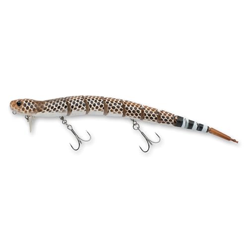 Savage Gear 3D Wake Snake Fishing Bait, 1 oz, Rattle Snake, Realistic Contours, Colors & Movement, Durable Construction, Versatile Rigging Options, Dual Treble Hook Configuration