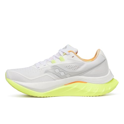Saucony Women's Endorphin Speed 4 Sneaker, White/Sunny, 8.5