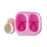 Huaifu Xiaolajiao 3D Knitted Baby Shoes Silicone Molds Fondant Baby Shower Molds Cake Decorating Sugarcraft Gumpaste Mould Candle Soap Craft Mold