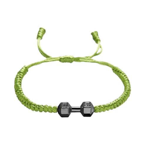 Fitness Dumbbell Energy Charm Bracelet For Men Handmade Rope Barbell Bracelets Bangles Gym Fitness Friendship Jewelry