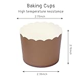 Whaline 120Pcs Brown Paper Baking Cups Scalloped Edge Cupcake Wrappers Gradient Brown Cupcake Muffin Cases for Wedding Birthday Baby Shower, 3 Colors