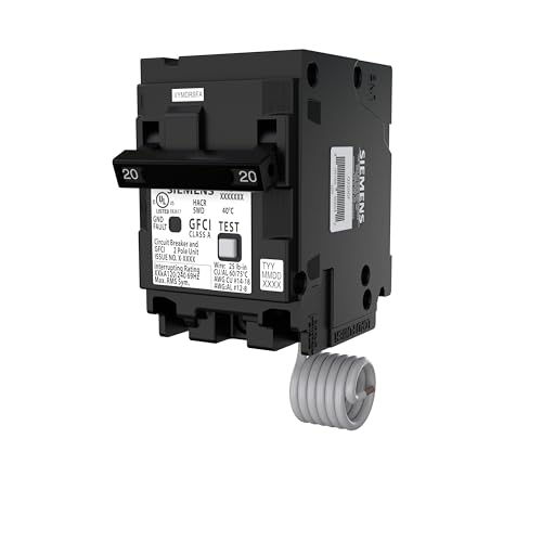 SIEMENS Q220GF Ground Fault Circuit Interrupter, 20 Amp, 2-Pole GFCI Circuit Breaker Replaces QF220A