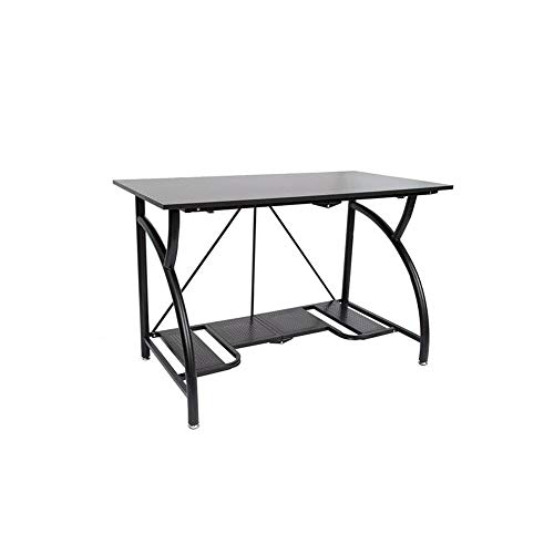 Origami Multipurpose Adjustable Standing Desk Computer Table with Origami Connection Clip and Bottom Gaming Desk Shelf, Black