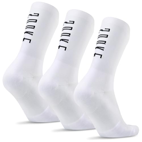 Souke Sports Crew Cycling Socks for Men and Women, Breathable Cushioned Moisture Wicking Athletic Compression Socks