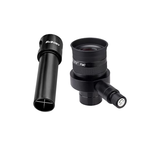 SVBONY SV197 Collimating Cheshire Eyepiece for Newtonian Reflector Telescope Bundle with SV152 Reticle Eyepiece 1.25 Inch Crosshair Eyepiece 20mm Illuminated Centering Telescope Eyepiece