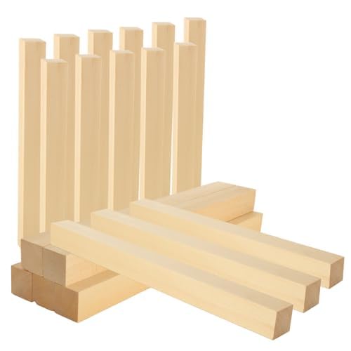 ACXFOND 20 Pack Unfinished Basswood Carving Blocks, 12x1x1 Inch Unfinished Bass Wood Blocks for Crafts, Whittling Wood Carving Blocks for Home, Crafts, Class, Arts, Christmas DIY Supplies