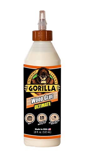 Gorilla Ultimate Waterproof Wood Glue; 18 Ounce; Natural Wood Color; (Pack of 1)