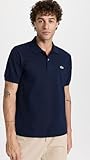 Lacoste Mens Short Sleeve Classic Chine L.12.12 Polo Shirt, Navy Blue, X-Large