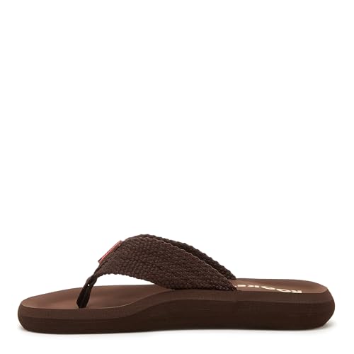 Rocket Dog Women's Sunset Webbing Flip Flop, Brown, 8 M US