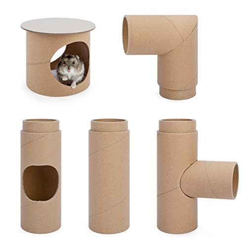 Niteangel Creative & Composable Hamster Tunnel - DIY & Build Unique Tube Burrow as Hideout for Small Sized Animals Like Hamsters Mouse Gerbils Mice (Whole Tunnel Set - Raw)