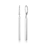 Amazon Essentials Sterling Silver Vertical Bar Dangle Earrings (previously Amazon Collection)