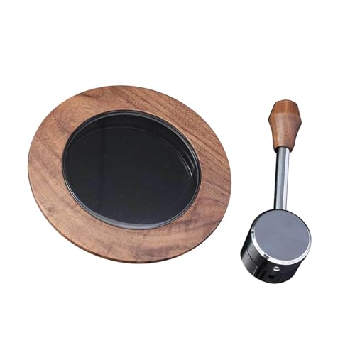 JISADER Coffee Bean Wooden Lid Set for Espresso Machine,Walnut Kitchen Bean Cover,Steam Lever Modification Parts on Coffee Maker Top