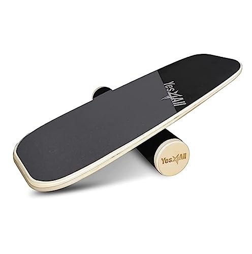 Yes4All Balance Board, Surf Balance Board Trainer For Adults With Adjustable Stoppers, Improve Balance, Agility & Core Strength