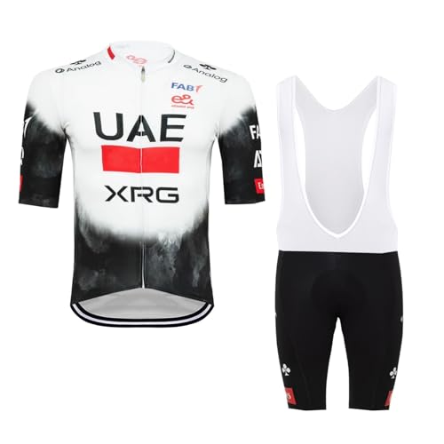 2025 Pro Team UAE Cycling Jersey Set,Summer Cycle Shirt MTB Bike Clothing Bib Short Kits 9D Gel Pad (M)