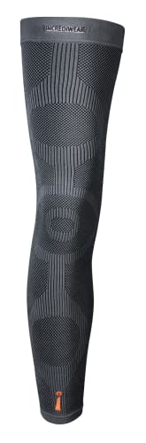 Incrediwear Leg Sleeve – Full Length Long Leg Sleeve for Leg Pain Relief & Muscle Recovery, Helps Reduce Swelling & Inflammation, Promotes Circulation, Leg Sleeves for Men & Women (Charcoal, X-Large)