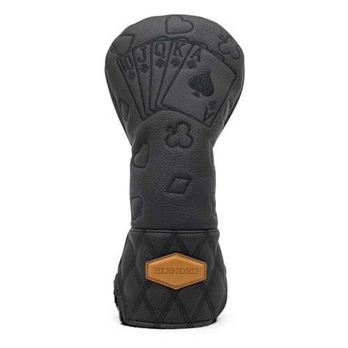 BAIRBRE Golf Club Covers Poker Golf Head Covers Driver Covers Fariway Wood Headcover Hybrid Covers Leather Golf Headcover with Number Tag for All Brand (for Driver)