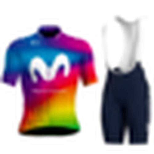 MOVISTAR 2020 Pro Team Radfahren Jersey Maillot Ciclismo Kurzarm Sommer Herren Road Radfahren Bib Gel Shorts Kits Ropa De Hombre C87 (14,M)