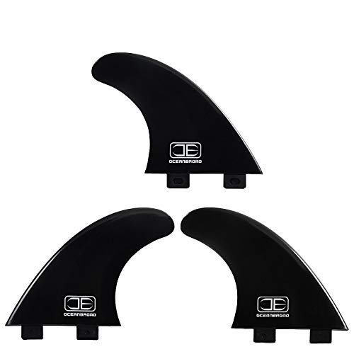 OCEANBROAD Surfboard Fin Thruster 3 Fins for FCS-Based Fin Box with Screws Wax Comb Key