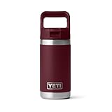 YETI Rambler Jr. 12 oz Kids Bottle, with Straw Cap, Wild Vine Red