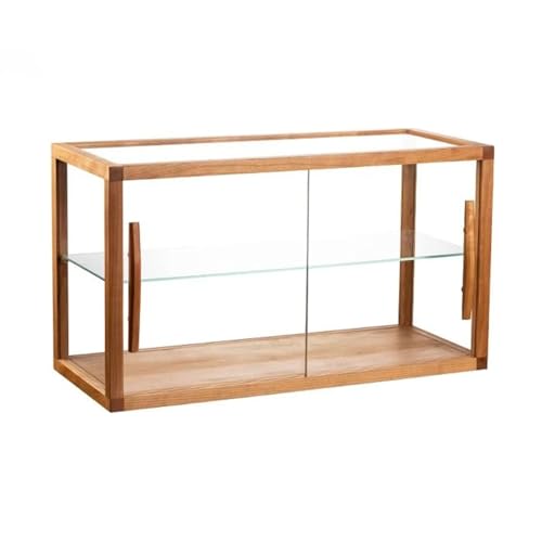 Bakery Display Case, Wood Countertop Cabinet with Glass Doors, Pastry Display Case for Baked Goods Cookie Dessert Cupcake(Double Layer, A)