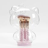 Impressions Vanity Hello Kitty 6 PCs Makeup Brush Set with Clear Cloche, Super Soft Brushes for Foundation, Face Powder, Blending, Eye Shadow with Cute Hello Kitty 3D Holder Organizer