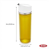 OXO Good Grips Precision Pour Glass Dispenser Set, 2 Piece Oil & Vinegar Set, Clear, White