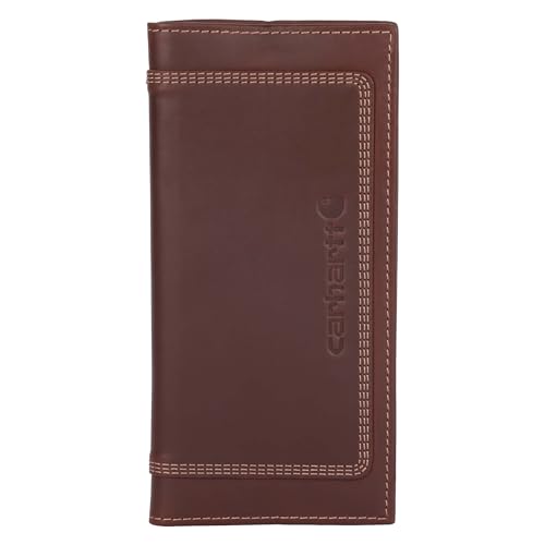 Carhartt Men's Rugged Leather Triple Stitch Wallets, Available in Multiple Styles, Brown (Rodeo)