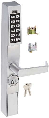 Alarm Lock-DL120026D1 Trilogy T2 100-User Narrow Stile Electronic Digital Keypad Outside Trim, Satin Chrome Finish