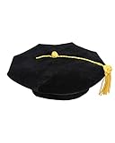 YIIOSS Graduation Tam Doctoral Tam Doctoral Regalia 8 Sided with Gold Bullion Tassel