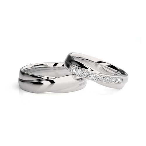 FYBIOD 10K 14K 18K Gold Custom Wedding Rings for Him and Her with Moissanite/Diamond Engraved Wedding Bands for Couples Jewelry Gift Size 3-16
