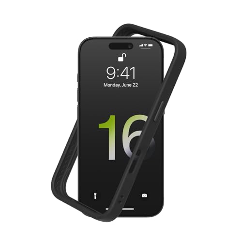 RhinoShield Bumper Case Compatible with [iPhone 16 Pro] | CrashGuard - Shock Absorbent Slim Design Protective Cover 3.5M / 11ft Drop Protection - Black