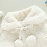 LXXIASHI Toddler Baby Girl Winter Fur Coat Jacket Cloak Thicken Shawl Snowsuit Outerwear Clothes (Pearl - White, 0-6 Months)