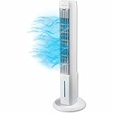 Arctic Air Tower+ Indoor Evaporative Cooler with Oscillating and Quiet Fan Function, Auto-Off Timer, 4 Fan Speeds, LED Night Light, 16-Hour Cooling, Fan for Bedroom, Living Room, Office & More,White