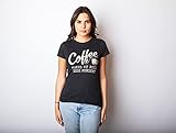 Womens Coffee Makes Me Feel Less Murdery T Shirt Funny Sarcastic Caffeine Funny Womens T Shirts Sarcastic Tops for Women Funny Coffee T Shirt Women's Black S