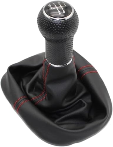 Gear Shift Knob for Seat for Leon 2000 2001 for Toledo 1999 2000 2001 Car-Styling 5Speed Gear Lever 23 Mm Hole Car Shift Knob Leather Boot for Red Line