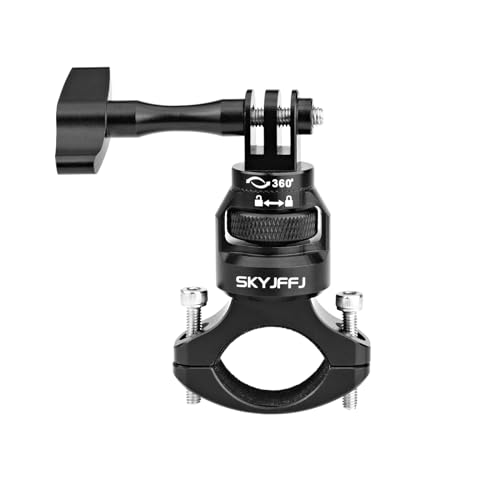 SKYJFFJ Bike Handlebar Mount for GoPro, 360 Degree Aluminium Alloy Motorbikes Round Tube Mount for Hero 13/12/11/10/9/8 and Other Action Cameras